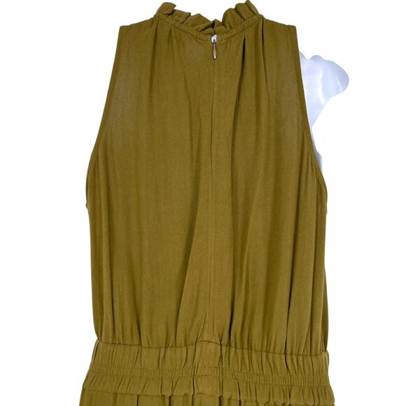 Chelsea28 Olive Green Sleeveless Halter Neck Jumpsuit Wide Legs Size Small - Picture 6 of 9